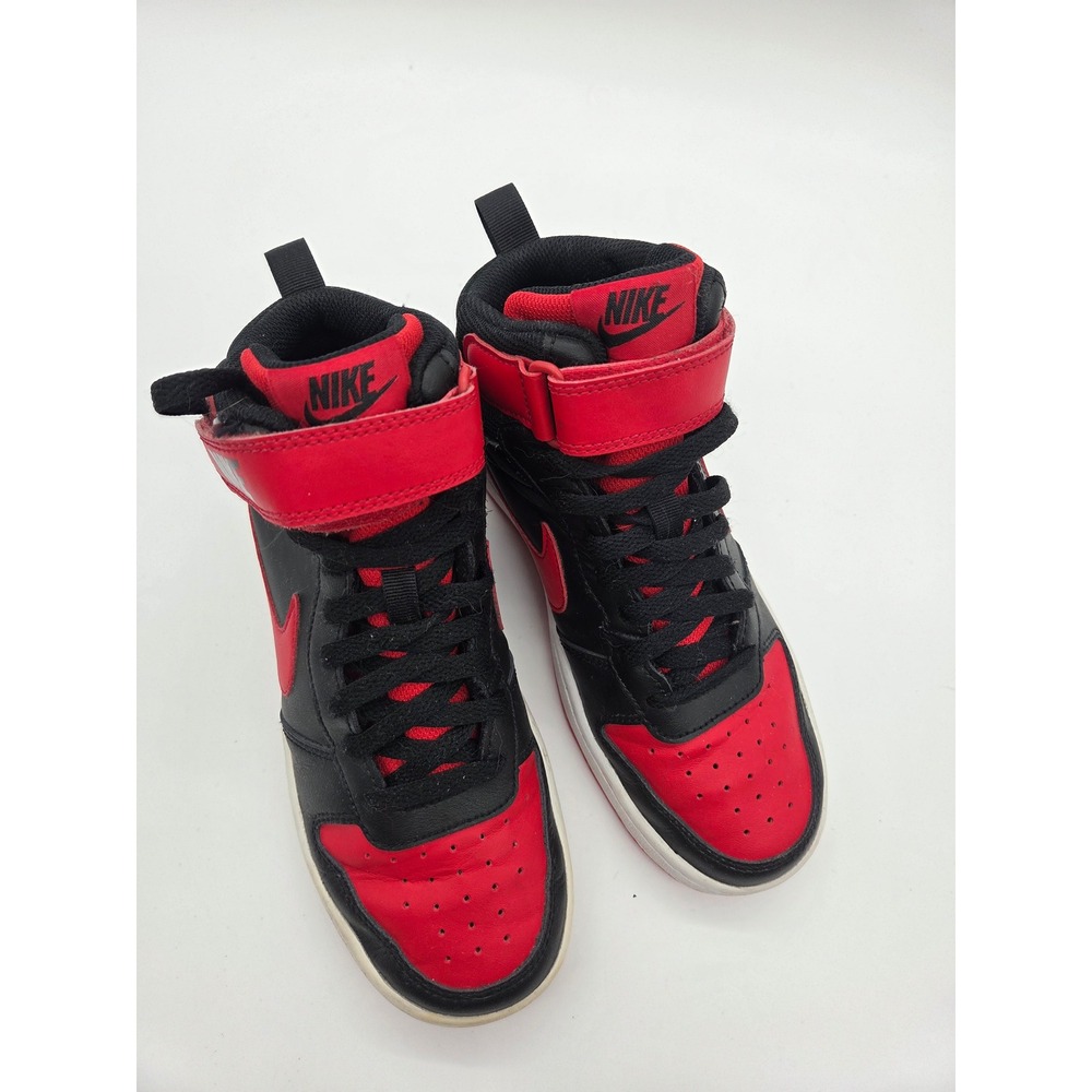 Nike Court Borough Mid 2 5Y Black Red Kids Sneakers CD7782-003 - Picture 6 of 9